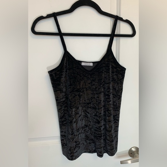 Anistar Tops - Black Velvet  Tank Top